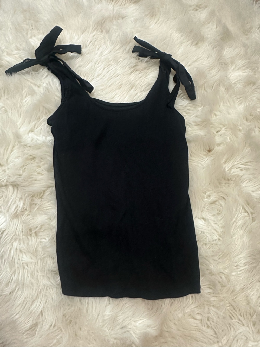 a new day Black Tie-Shoulder Tank Top